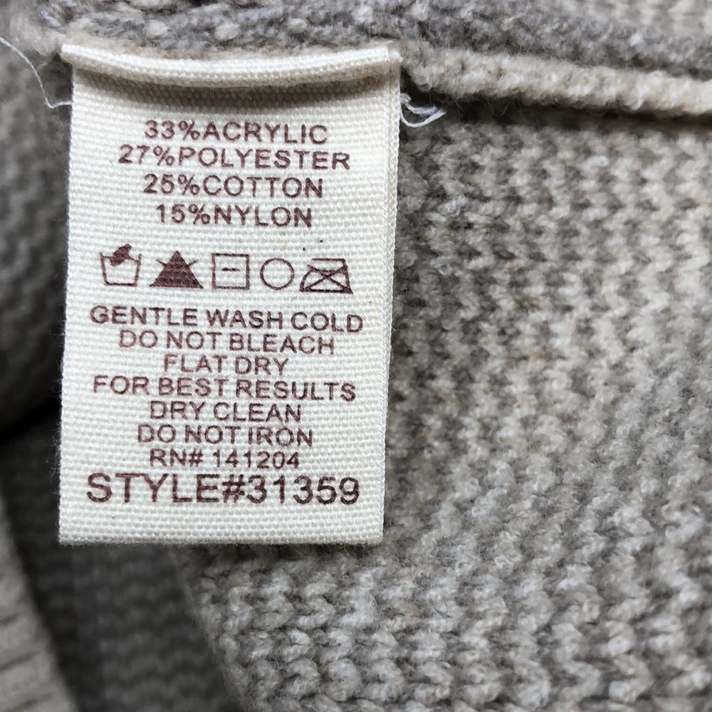 "The Anna" Oatmeal/Beige Window Pane Turtleneck Size Medium - Picture 6 of 12